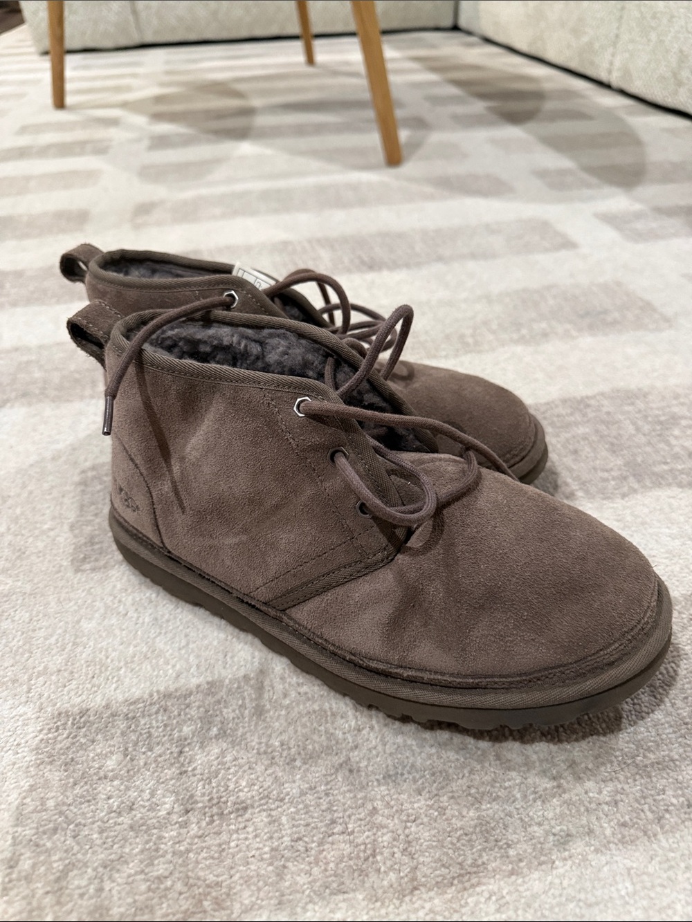 UGG Men's Gray Suede Lace-Up Chukka Boots